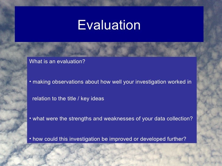 geography coursework evaluation